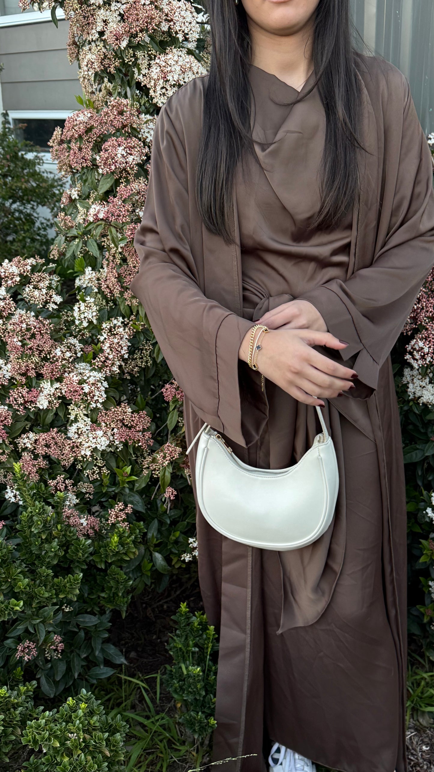 2 piece abaya - olive brown