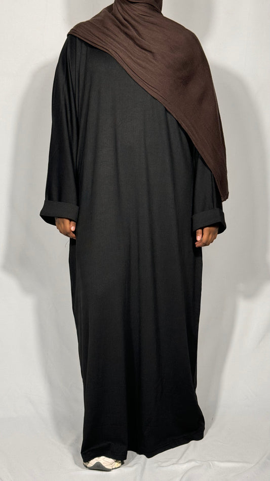 Lined Abaya - BLACK