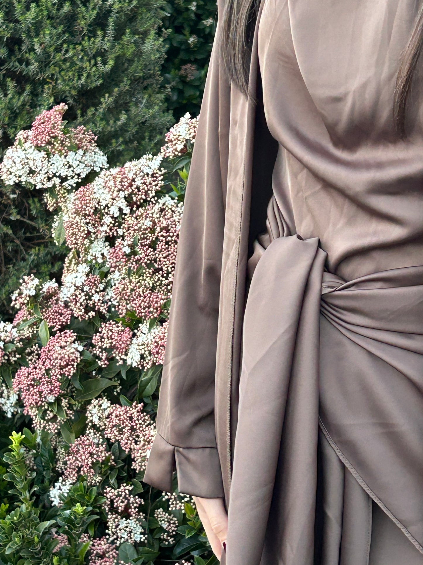 2 piece abaya - olive brown