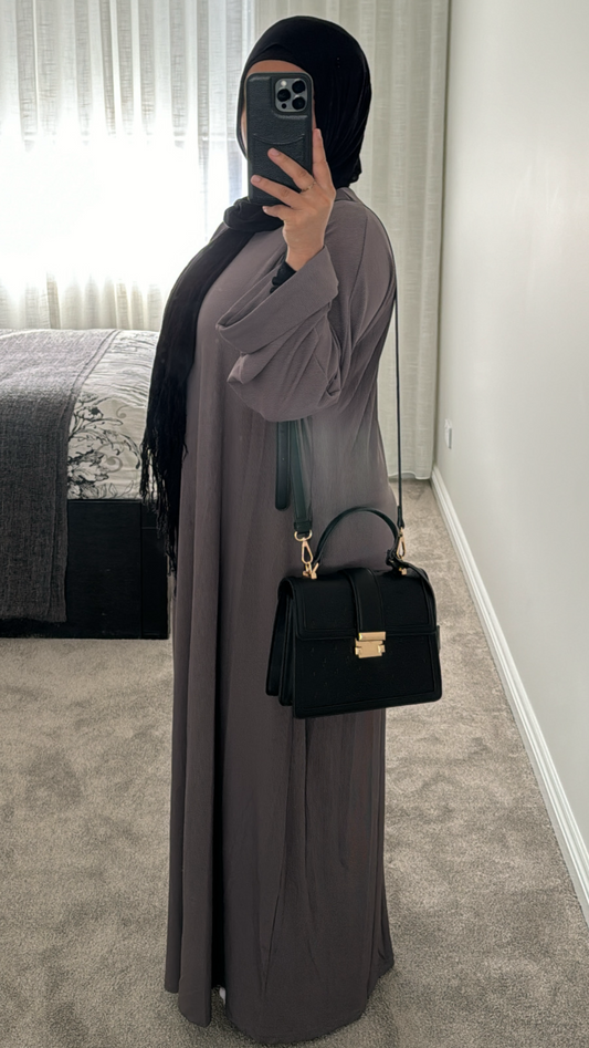 Lined Abaya - GREY